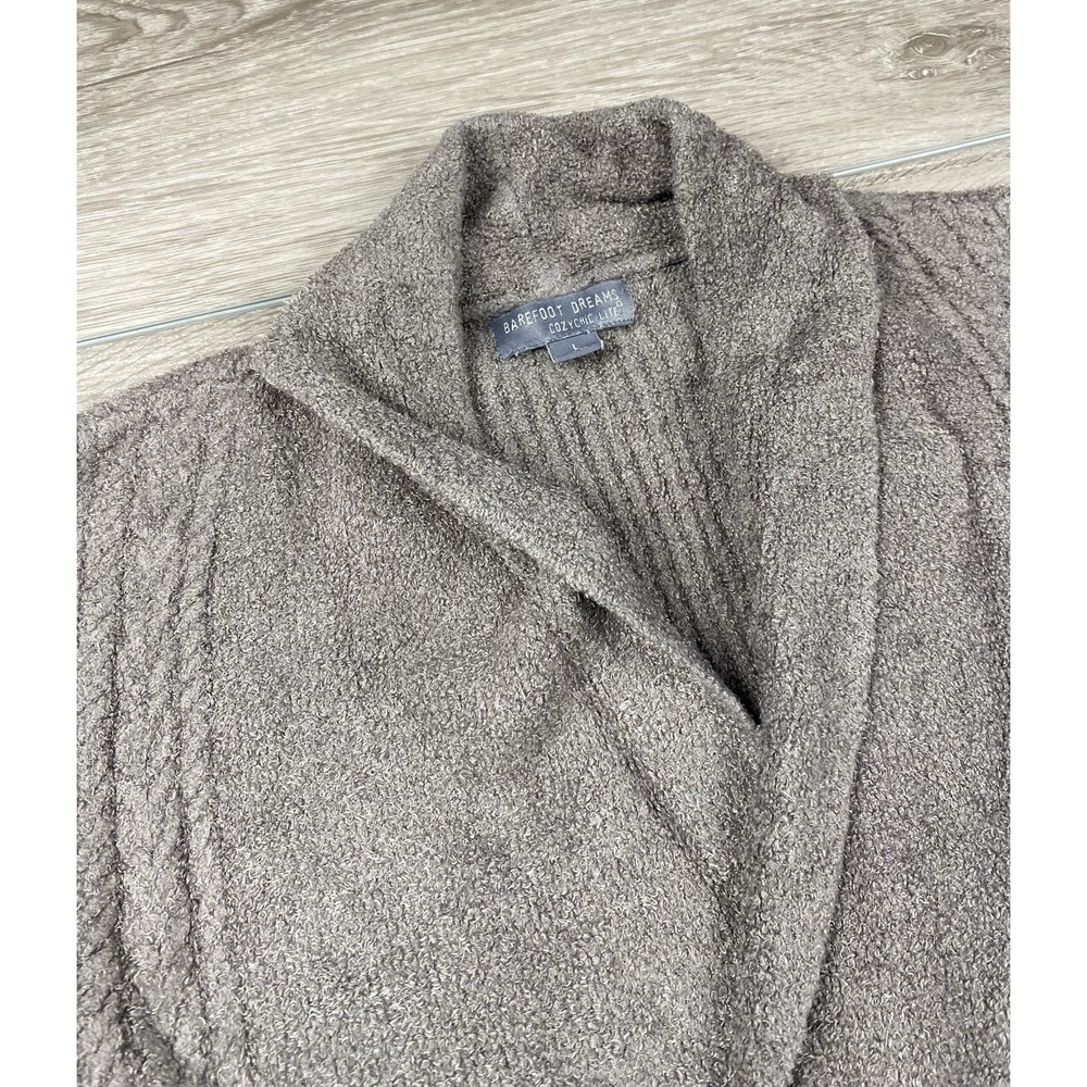 Barefoot Dreams Women's Cozychic Lite Montecito Open Cardigan Brown Taupe Size L